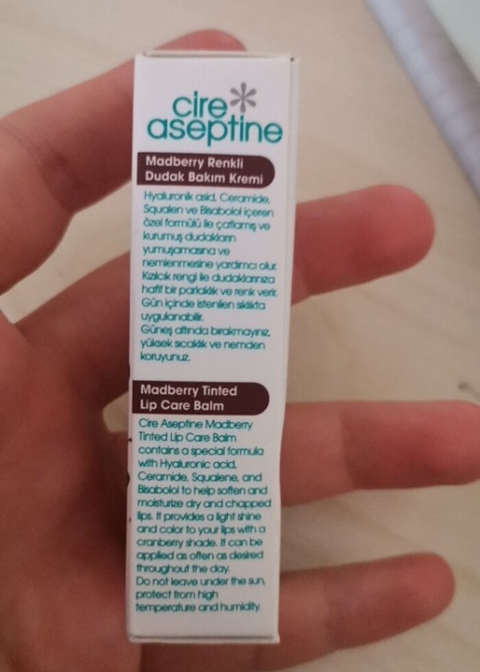 Cire aseptine renkli dudak nemlendirici - Görsel 3