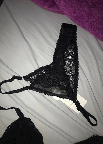 Siyah Dantel Goth Midi Sütyen Takımı - Görsel 4