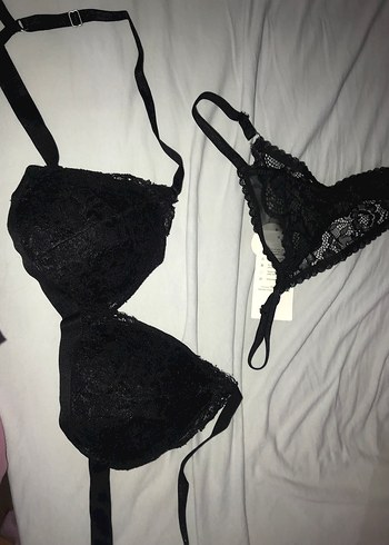 Siyah Dantel Goth Midi Sütyen Takımı - Görsel 5