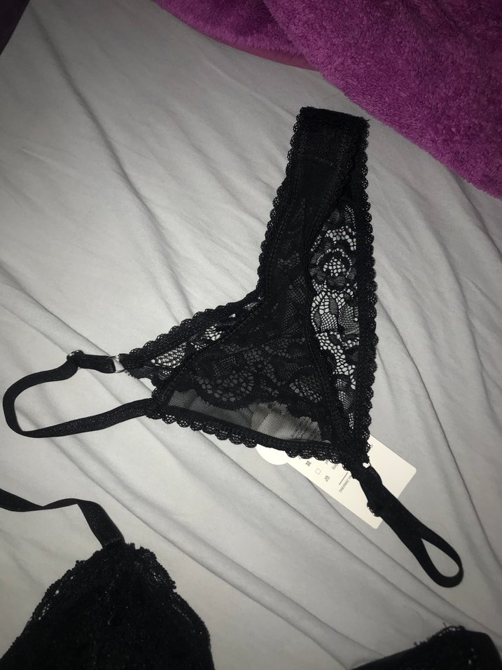 Siyah Dantel Goth Midi Sütyen Takımı - Görsel 4