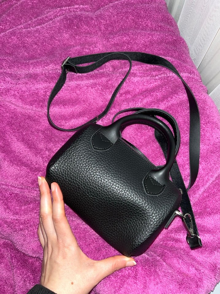 Siyah Deri Kadın El Çantası - Görsel 2