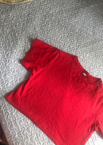 Kırmızı Kadın Kısa Kollu Tişört - Görsel 4