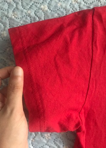 Kırmızı Kadın Kısa Kollu Tişört - Görsel 3