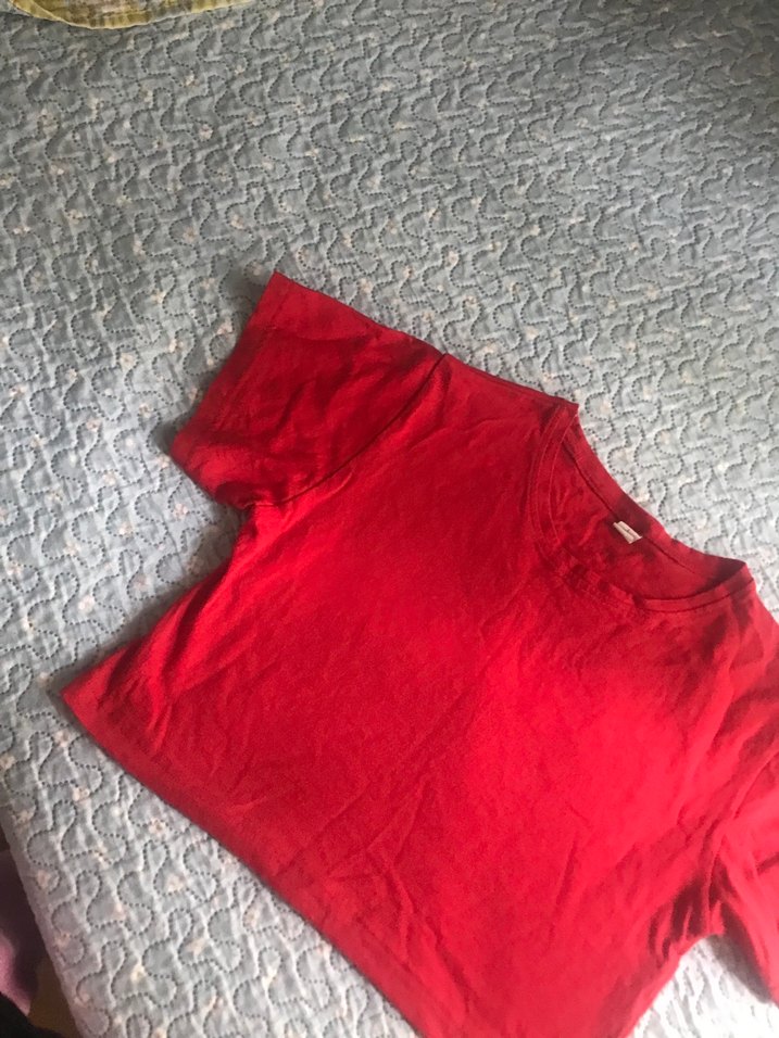 Kırmızı Kadın Kısa Kollu Tişört - Görsel 4