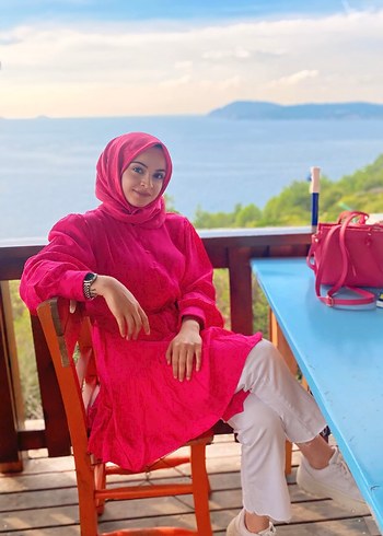 Pembe Fırfırlı Tunik - Görsel 7