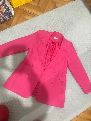 l Beden pembe Renk PEMBE BLAZER CEKET