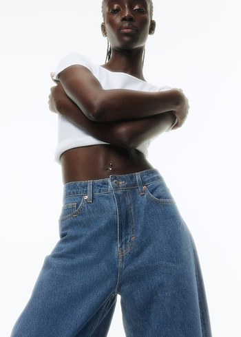 H&M barrel high jean açık kum mavisi - Görsel 5