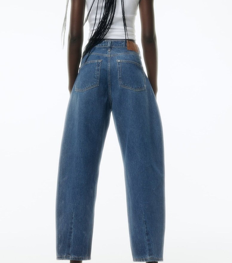 H&M barrel high jean açık kum mavisi - Görsel 4
