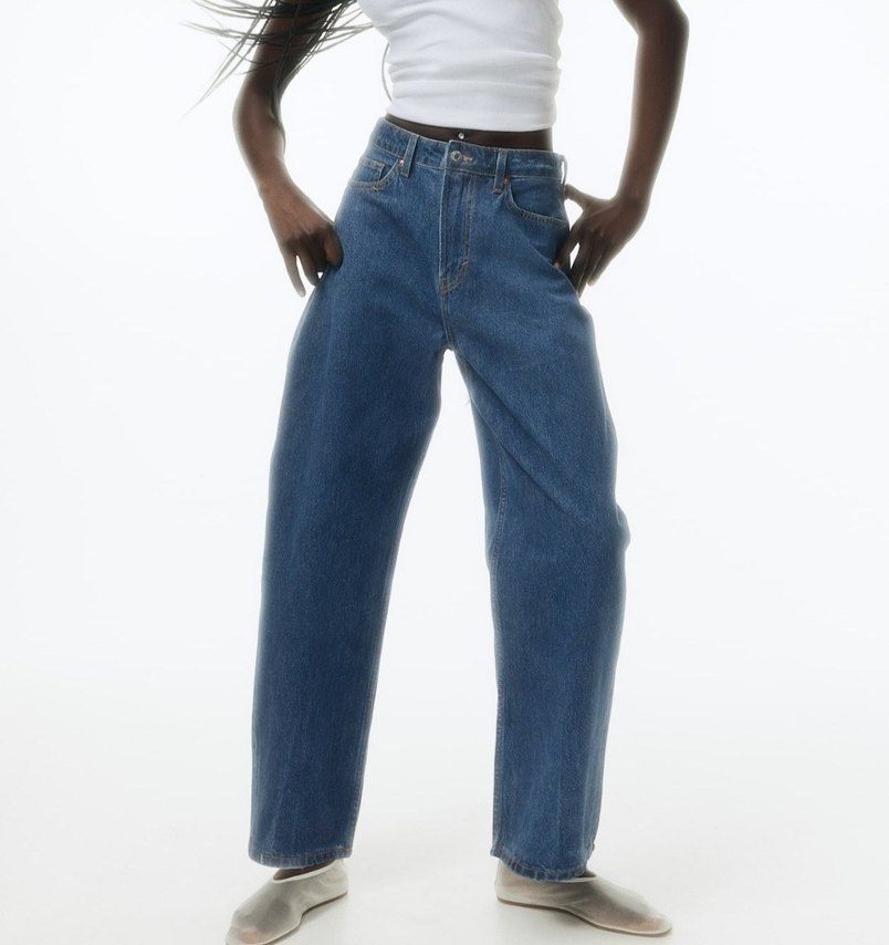 H&M barrel high jean açık kum mavisi - Görsel 3
