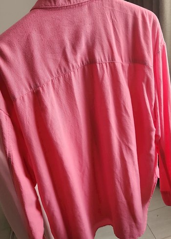 Strqdivarius Pembe Keten Kadın Gömlek - Görsel 7