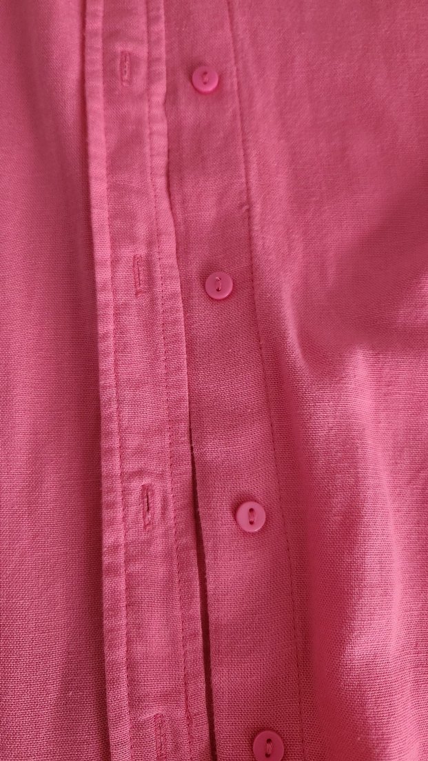 Strqdivarius Pembe Keten Kadın Gömlek - Görsel 5
