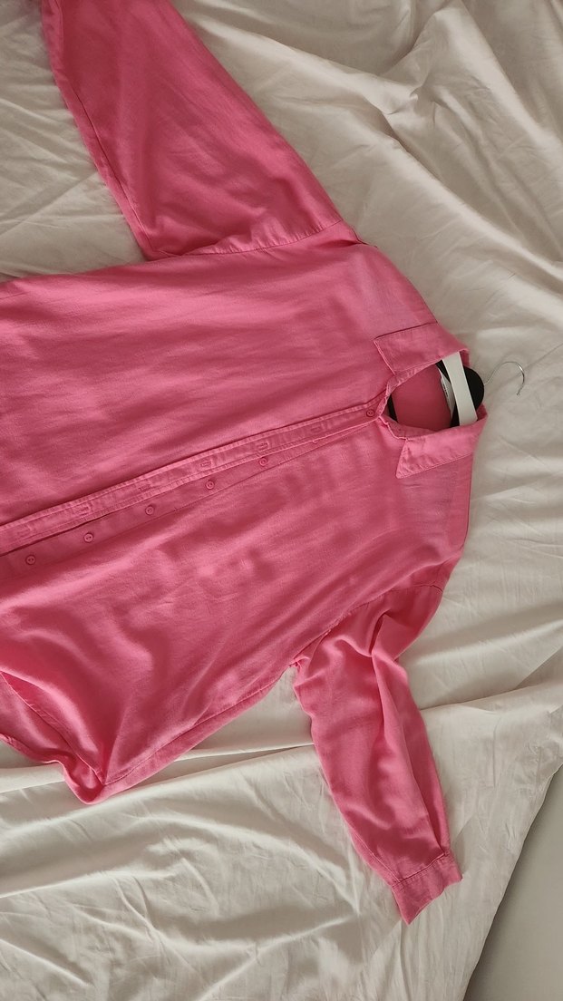 Strqdivarius Pembe Keten Kadın Gömlek - Görsel 2