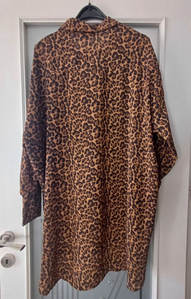 Kadın Leopar Desenli Uzun Kollu Salaş Uzun GÖMLEK - Görsel 2