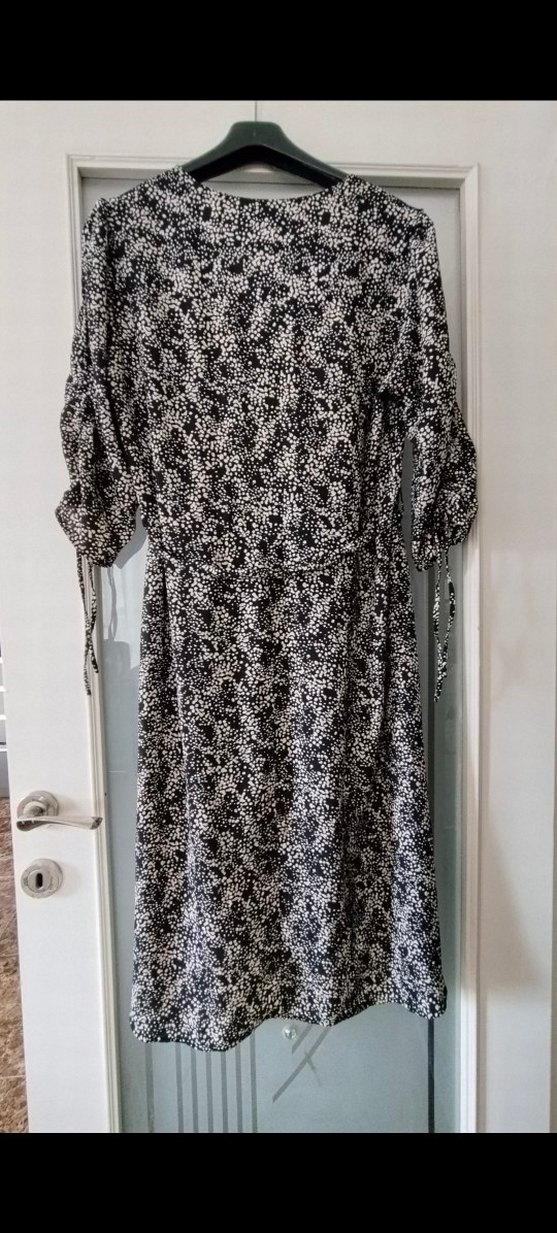 Gri Yılan Desenli Bohem Uzun Elbise - Görsel 2