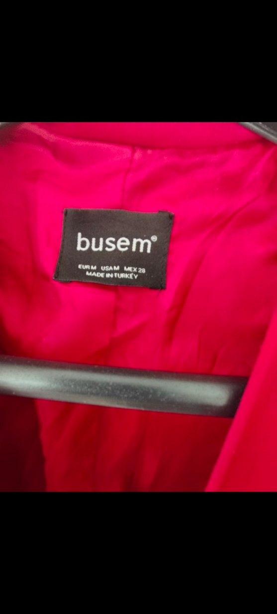 Düğmeli Kırmızı Mini Kadın Ceket - Görsel 4