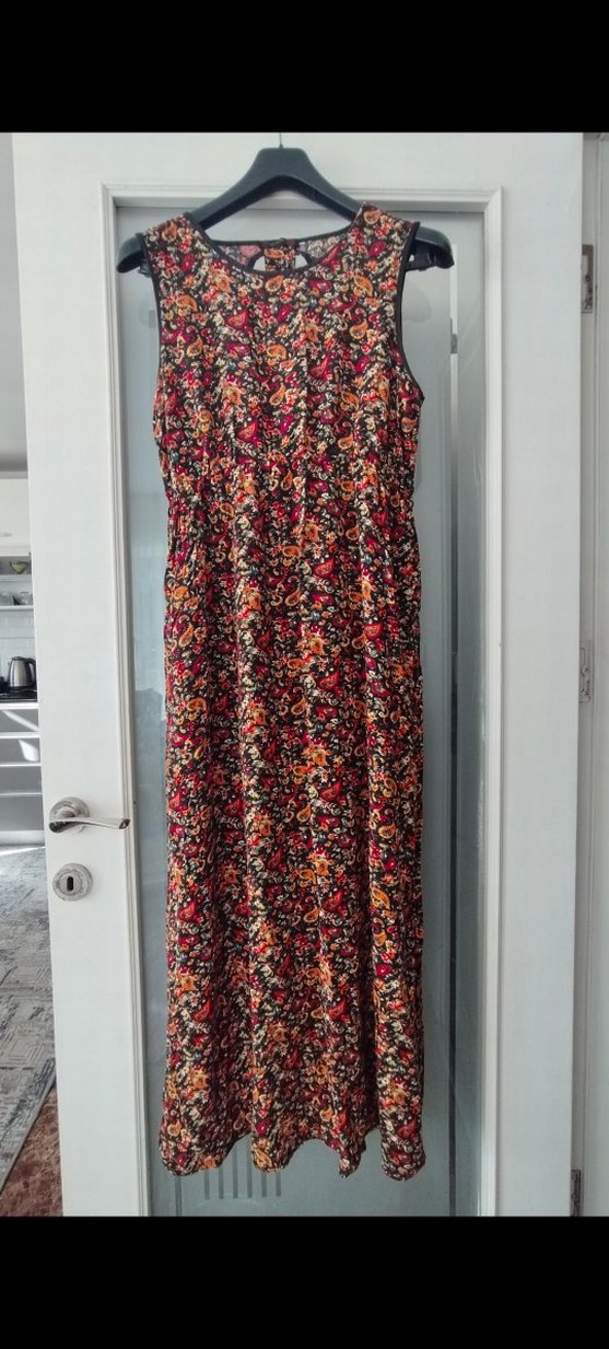 Çiçek Desenli Bohem Uzun Elbise - Görsel 2