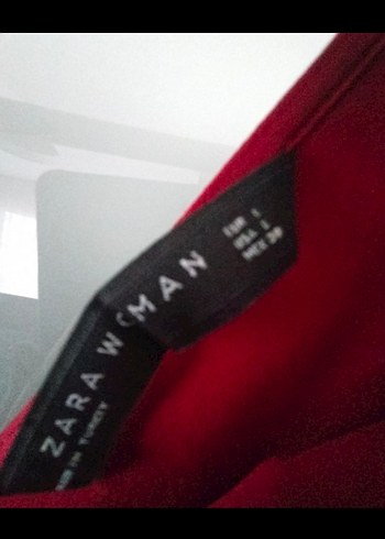 Kısa Kollu Kırmızı V Yaka Midi Elbise - Görsel 3