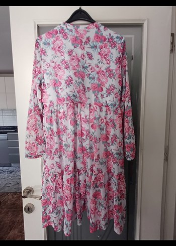 Diğer Pembe Çiçekli Bohem Elbise