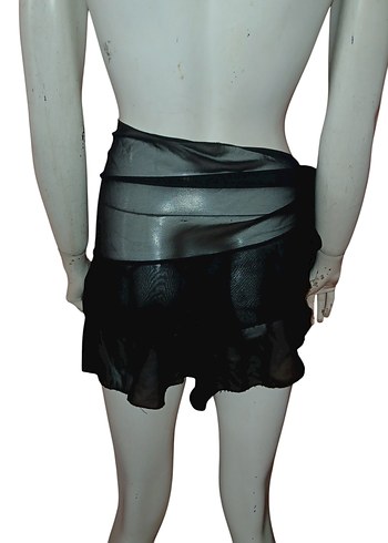 Kadın Siyah Drapeli Mini Pareo - Görsel 3