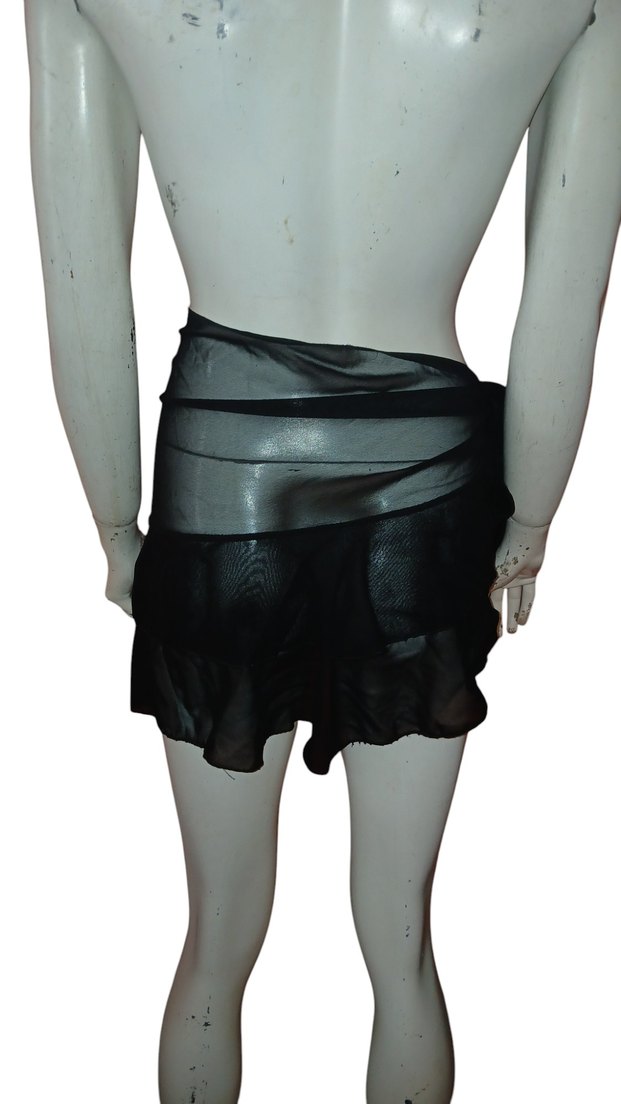 Kadın Siyah Drapeli Mini Pareo - Görsel 3