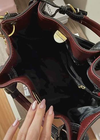 Bordo Deri Kadın Omuz Çantası - Görsel 4