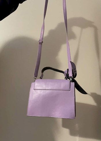 Mor Deri Kadın Çanta Kalpli Tokalı - Görsel 2