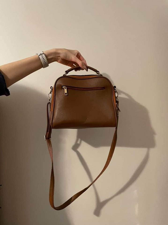 Kahverengi Deri Kadın Çanta - Görsel 2