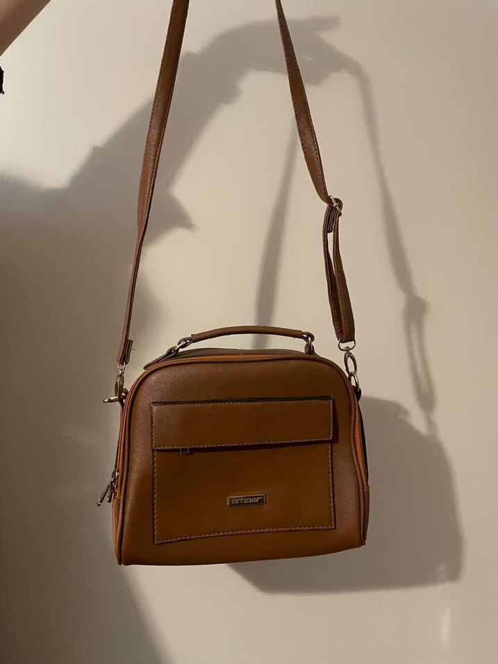 Kahverengi Deri Kadın Çanta - Görsel 4