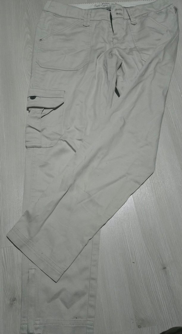 MANGO Düğmeli Gri Kadın Kumaş Pantolon - Görsel 2