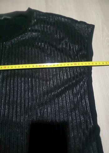 Parlak Siyah simli  Bluz - Görsel 4