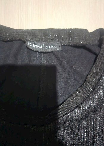 Parlak Siyah simli  Bluz - Görsel 2