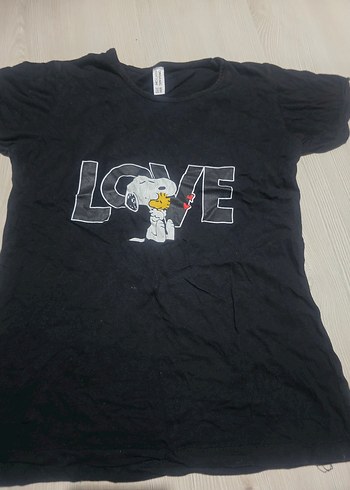 Renkli Baskılı Siyah Tişört - Görsel 2