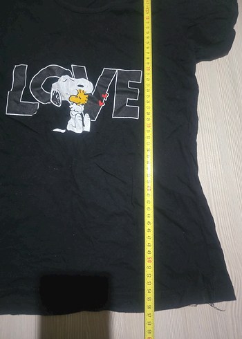 Renkli Baskılı Siyah Tişört - Görsel 3