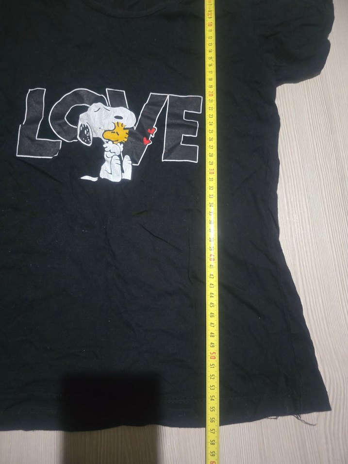 Renkli Baskılı Siyah Tişört - Görsel 3