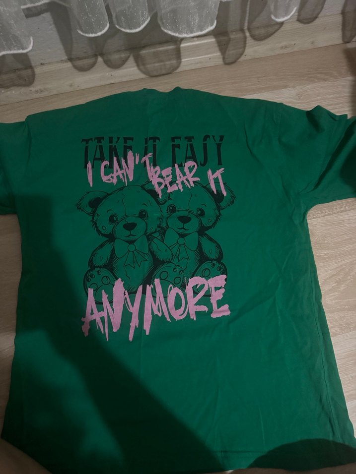 Yeşil Baskılı Kısa Kollu Hamile Tişört - Görsel 2