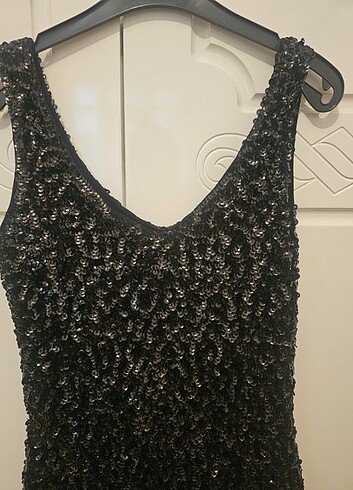 Abiye-payetli diz üstü elbise - Görsel 3