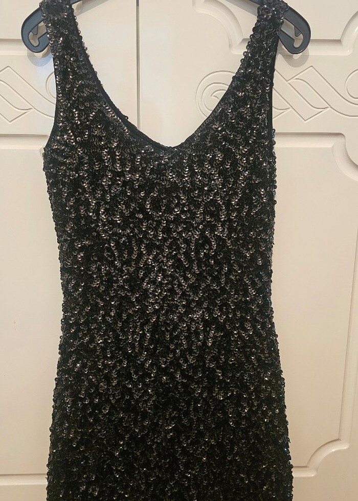 Abiye-payetli diz üstü elbise - Görsel 2