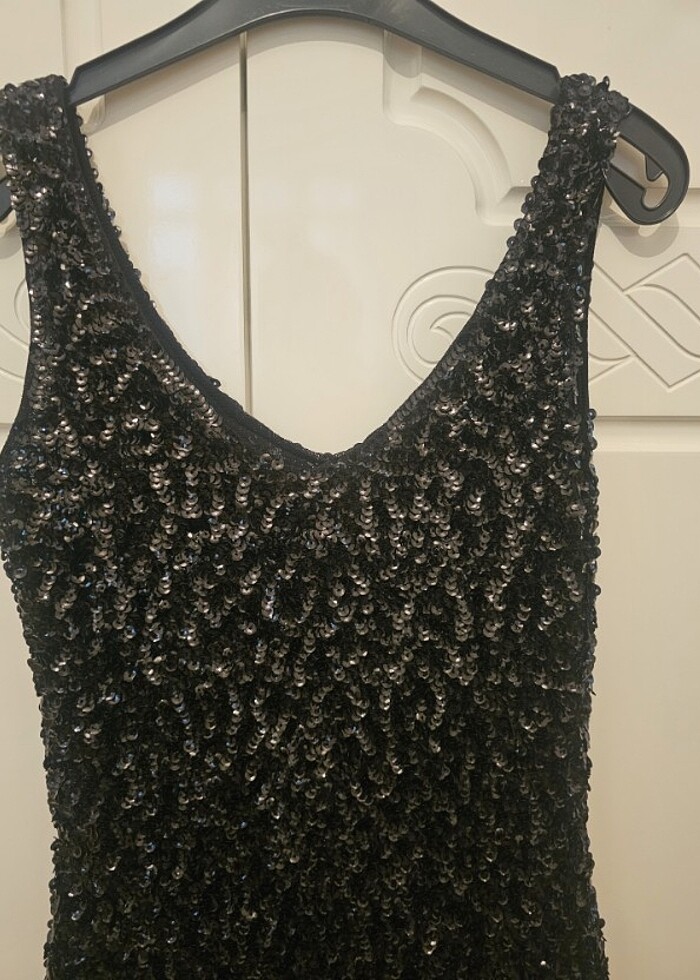 Abiye-payetli diz üstü elbise - Görsel 3