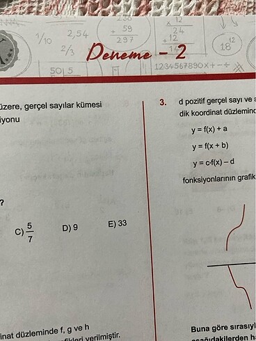 Beden BARIŞ YAYINLARI AYT MATEMATİK FONKS-LOG-DİZİ DENEMESİ