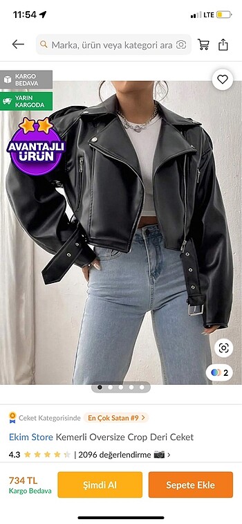 Deri ceket oversize