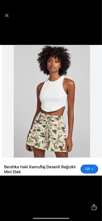 Kamuflaj BERSHKA etek ve siyah etek
