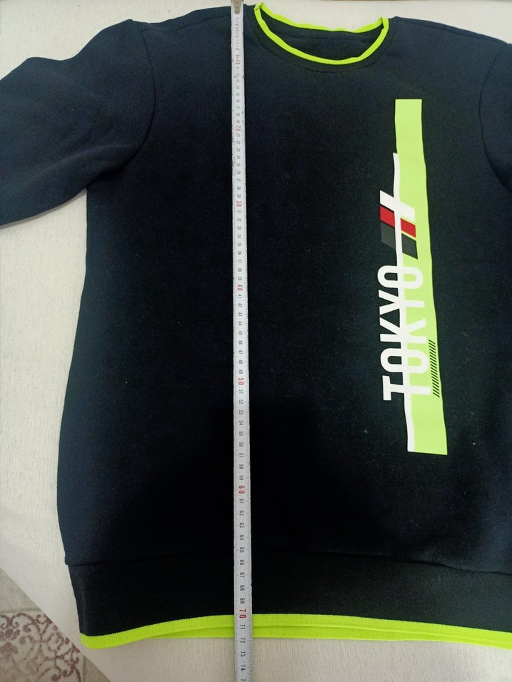 Erkek Siyah Baskılı Crew Neck Sweatshirt - Görsel 5