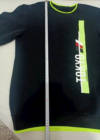 Oversize Siyah Baskılı Sweatshirt - Görsel 6