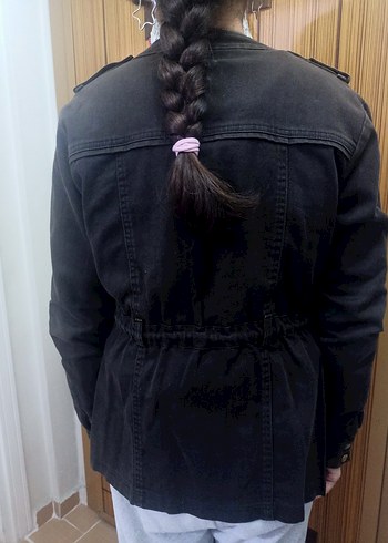 kahverengi Denim Düğmeli Kadın Ceket - Görsel 4