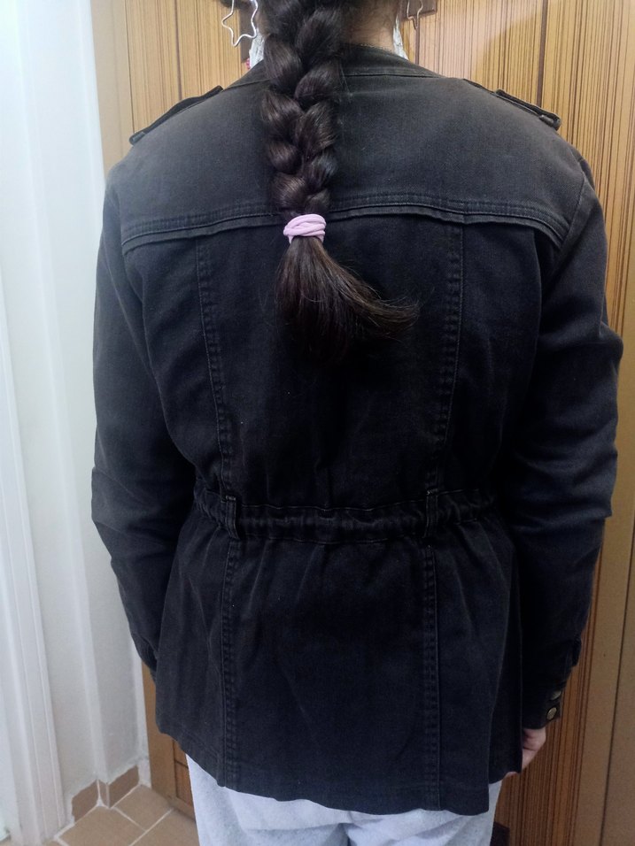 kahverengi Denim Düğmeli Kadın Ceket - Görsel 4