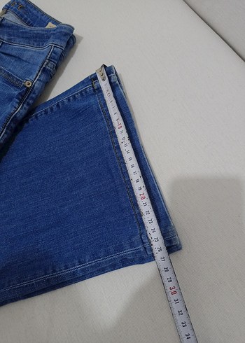 Kadın Parlak Mavi Normal Kesim Kot Pantolon - Görsel 9