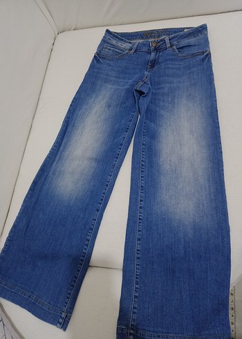 Kadın Parlak Mavi Normal Kesim Kot Pantolon - Görsel 2