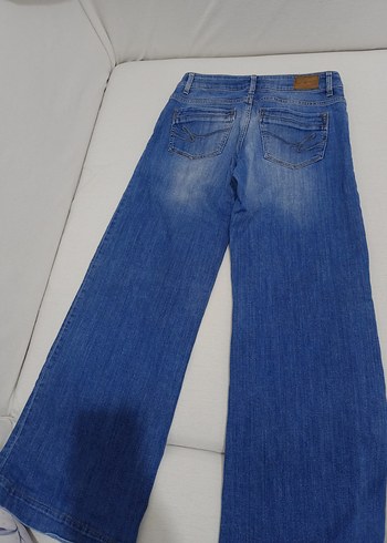 Kadın Parlak Mavi Normal Kesim Kot Pantolon - Görsel 3