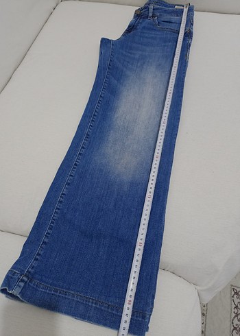 Kadın Parlak Mavi Normal Kesim Kot Pantolon - Görsel 6