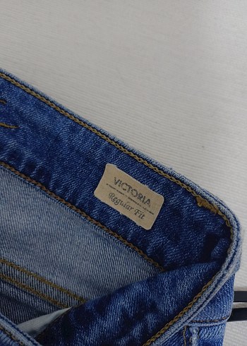 Kadın Parlak Mavi Normal Kesim Kot Pantolon - Görsel 5